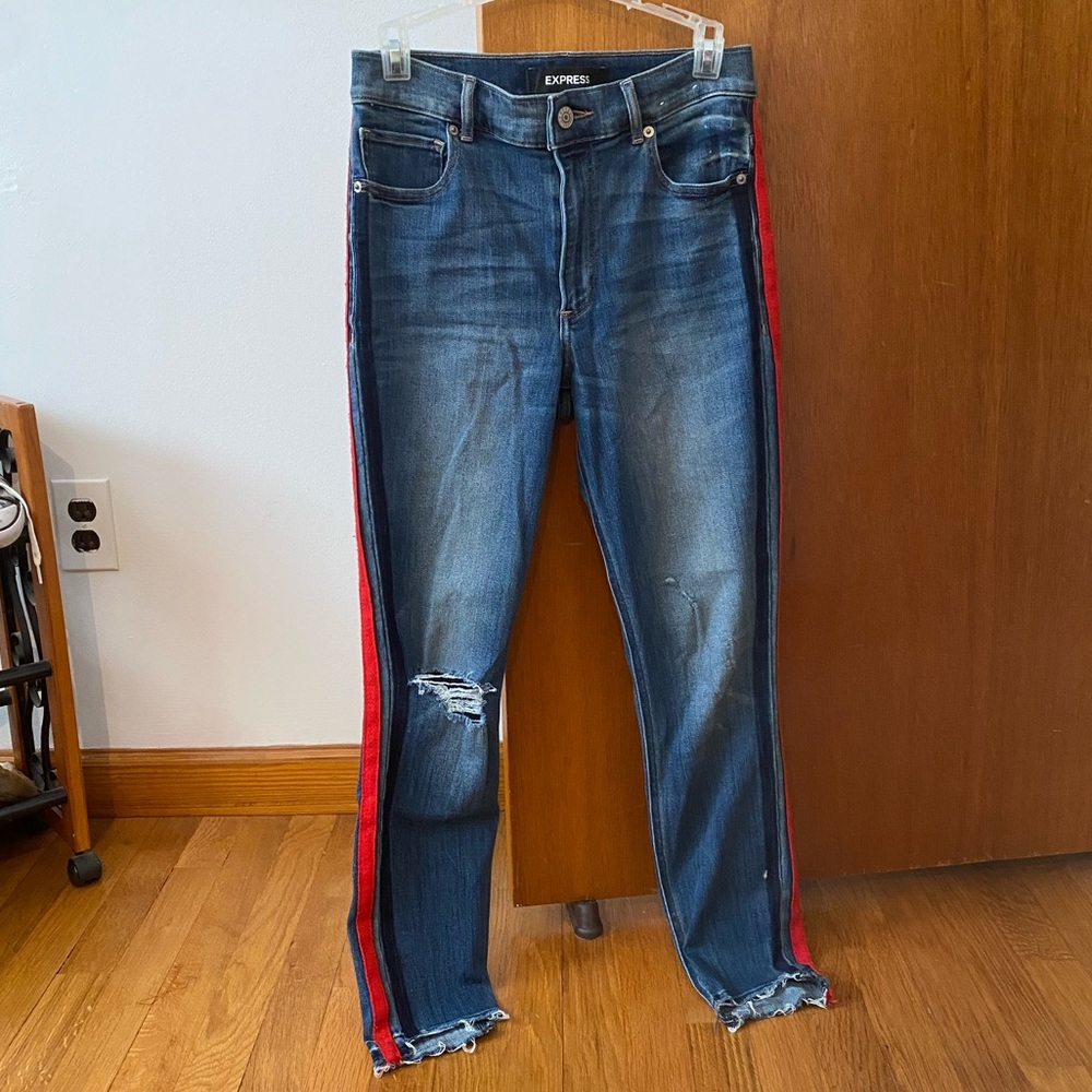 Raw hem express jeans